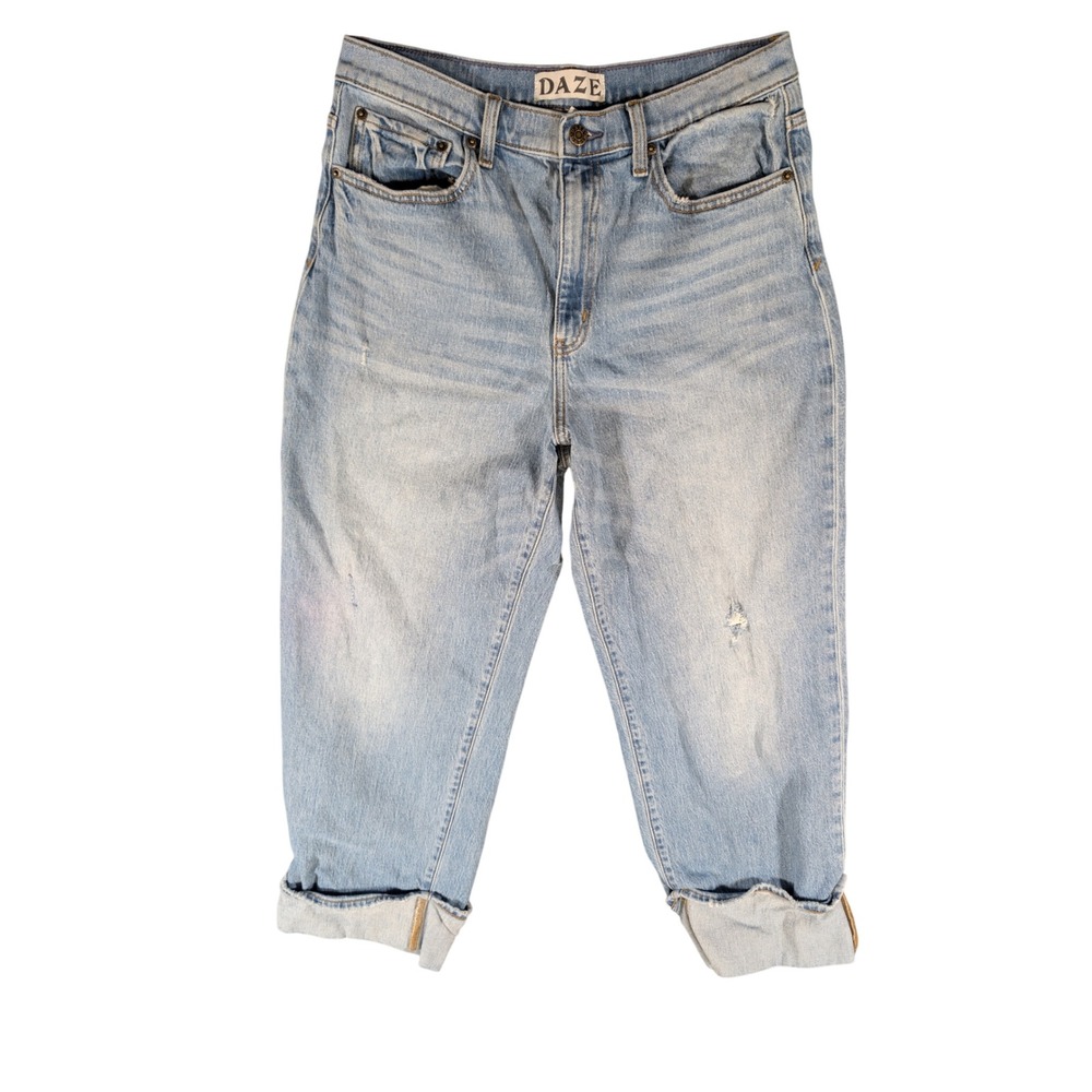 DAZE Womens Tough Love Straight Leg Light Wash Organic Cotton Denim Jean Size 30
